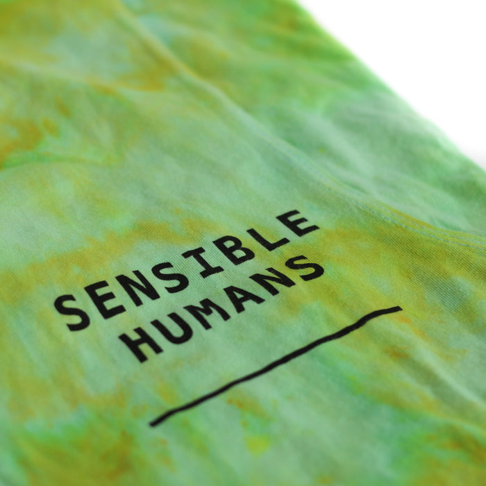 Sensible Humans Logo on Blue and Green Tie Dye Tank