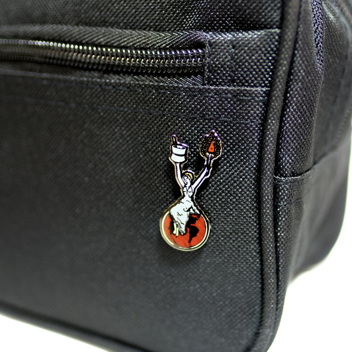 Recycled PET Fabric Black Dopp Bag  Small Enamel Pin