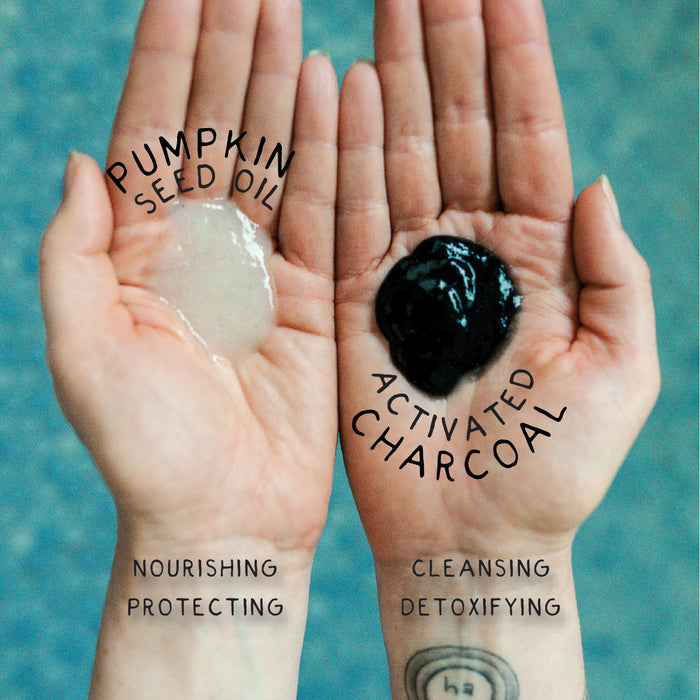 Tea Tree and Grapefruit Scented O'douds Pumpkin Seed Oil Shampoo vs Activated Charcoal  Shampoo